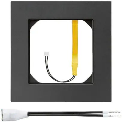Cadre de recouvrement kallysto.pro 1×1 noir avec éclairage en coin blanc faible 