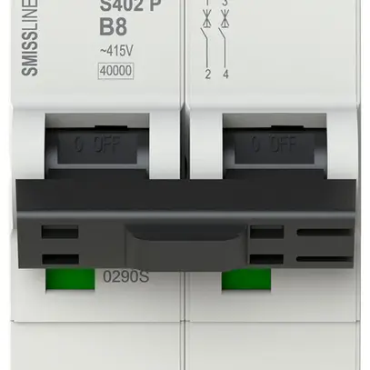 Disjoncteur SMISSLINE TP, 2L, B, 8A, 40kA 