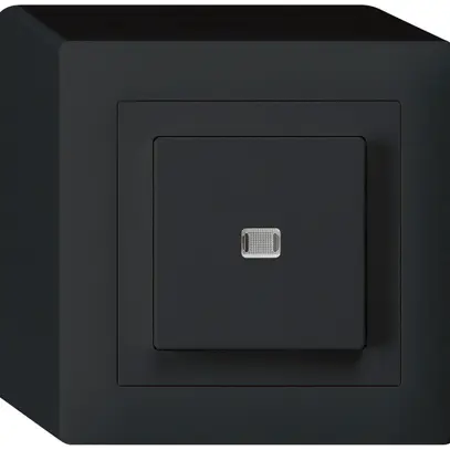Interruttore pulsante luminoso AP kallysto 3/2L nero 