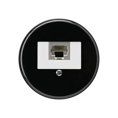 Inserto per scatola INC basico 1×RJ45s nero 