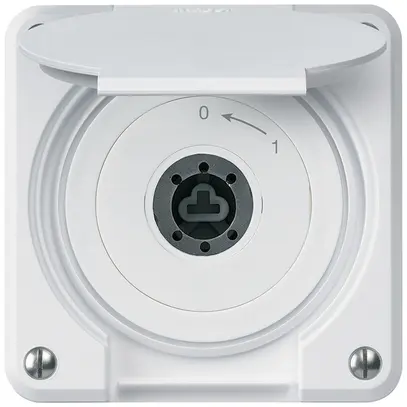 Contact pivotant à clé ENC robusto IP55 blanc avec clapet sans cylindre 1P combi 
