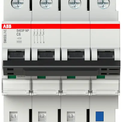 Disjoncteur SMISSLINE TP, 3LN, C, 6A, 40kA 