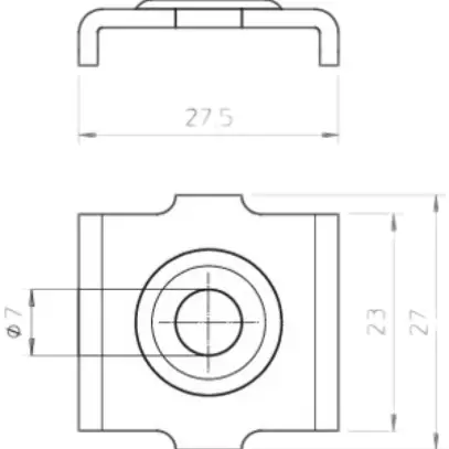 Pièce de fixation Bettermann pour caniveau à grille 50mm acier fin 