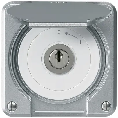 Contact pivotant à clé ENC robusto IP55 aluminium avec clapet 1P 