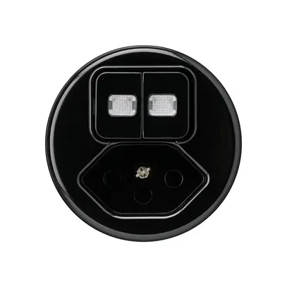 Inserto per combinazione luminosa basico 2×A-R/1L+T13 nero 2 lenti prot.bambini 