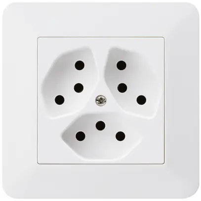 Presa INC kallysto.trend 3×T13 bianco con protezione bambini 
