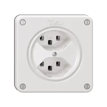 Steckdose NEVO, 2×T23, weiss 