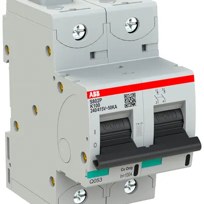Disjoncteur ABB S802P-K100 2P 400V K-100A 50kA 3UM 