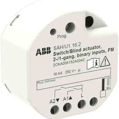 Actionneur-commutateur/jalousie KNX INC ABB SAH/U2.16.2, 2/1-fois, 16AX/250VAC 