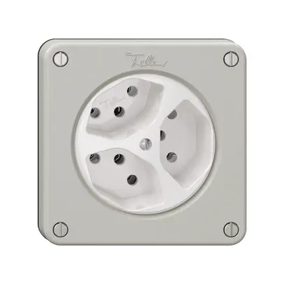 Prise NEVO, 3×T13, gris clair 