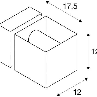 Lampada a muro SQUARE TURN QT14 42W IP44 grigio argento 