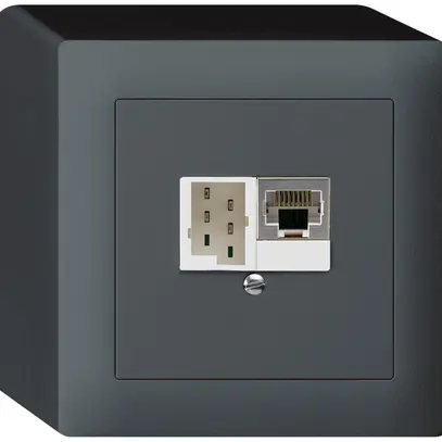 Boîte AP kallysto 1×RJ45s+1×TT83 anthracite 