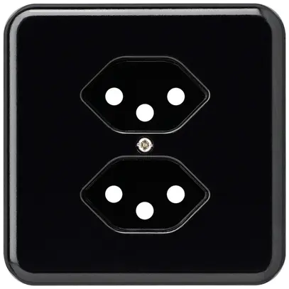 Plaque de recouvrement grd.I 2×type 13 noir basico 