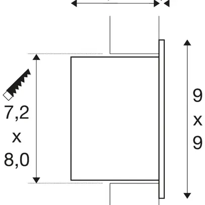 Plafonnier/applique INC LED SLV FRAME BASIC 3W 140lm 2700K 90×90×55mm blanc 