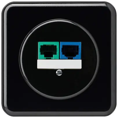 Inserto per presa INC DSL basico 2×RJ45 nero 