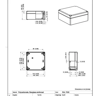 Coffret d'appareil CUBO D 120×122×56 