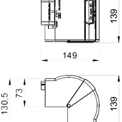Angle extérieur Bettermann GKH 70×130mm, variable, sans halogènes blanc pur 