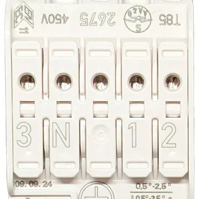 Verbindungsklemme 5P 0.5…2.5mm² Erdungsbügel ws 