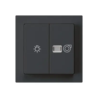 Kit frontale kallysto nero 60×60mm con simbolo illuminazione+ventilazione 