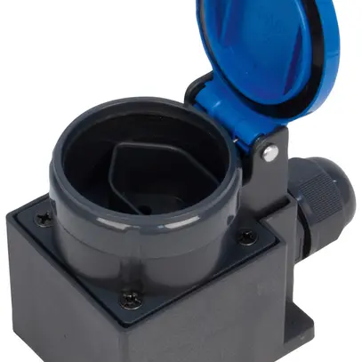 Presa AP Steffen 1×T13 1P 10A 250V IP55 coperchio blu, nero 