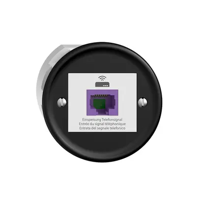 Prise de retour STANDARDdue Q 1×RJ45 p.Swisscom VoIP, 8 pôles, UTP, noir 