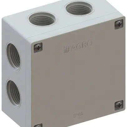 Boîte de dérivation AP IP65, vide, gris, 82×82×45mm, sans bornes 