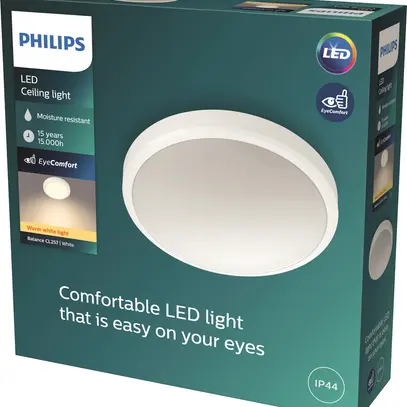 Plafoniera LED Philips Balance 17W 1500lm 2700K IP44 Ø313mm bianco 