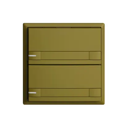 Poussoir ENC KNX 2× EDIZIOdue colore olive RGB avec LED avec insert papier 