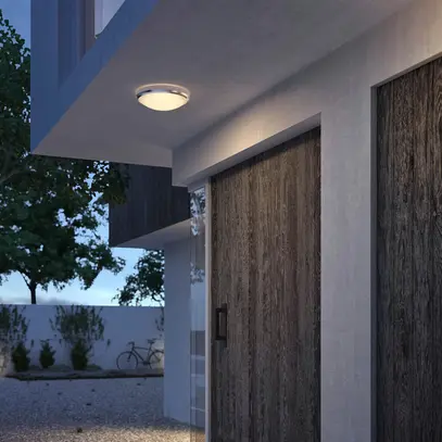 Plafoniera LED Philips Doris 6W 600lm 2700K IP54 Ø220mm nichel 