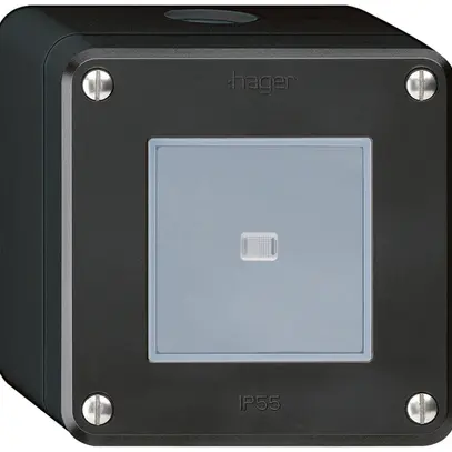 Contact à poussoir AP robusto IP55 2P noir lumineux 