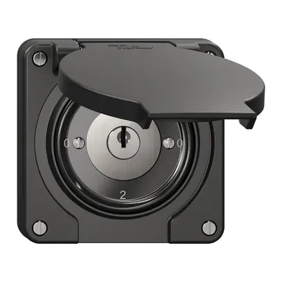 Interruttore rotativo NEVO N.CO 2/2L, con serratura&2 chiavi, KS, 0-1-0-2, nero 
