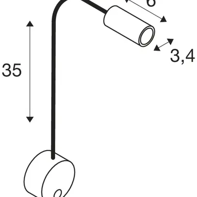 Lampada a muro LED SLV DIO FLEX PL switch 1.9W 82lm 2700K 45° zoccolo Ø90mm nero 