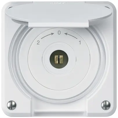 Contatto rotativo chiave quadrata INC robusto IP55 bianco con coperchio inver. 