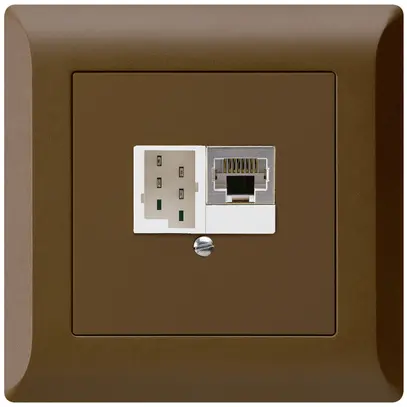 Boîte ENC kallysto.line 1×RJ45s+1×TT83 brun 