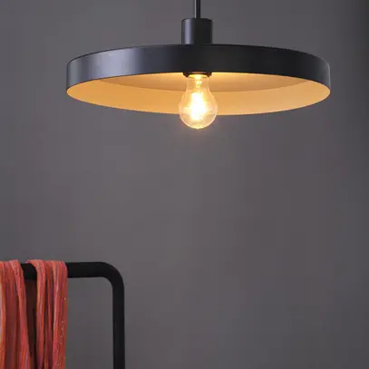 Lampada sospesa LEDVANCE Decor Plate E27 1×15W Ø400mm nero/beige 