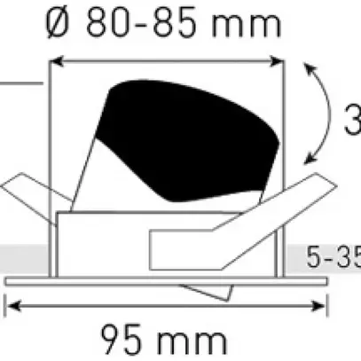 Spot LED INS LUCE Round 230 9W 230V 750lm 3000K foro Ø80mm  bianco 36° 