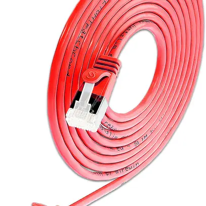 Cavo patch SLIM: 1m, rosso, 90 pezzi  Cat.6A, U/FTP, jack non infrangibile 