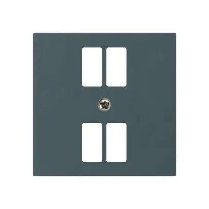 Plaque frontale kallysto pour prise 4×USB anthracite 