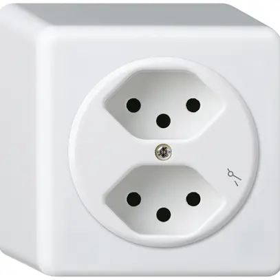 Presa AP basico 2×tipo 13/1 bianco h=54mm 