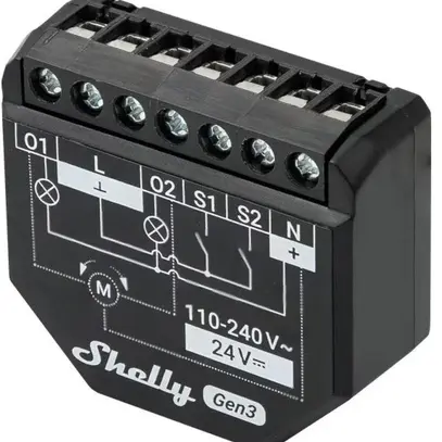 Shelly Plus 2PM Gen3 Switch WiFi Attuat. Mis. Comm. WLAN 2x10 A Bluetooth 