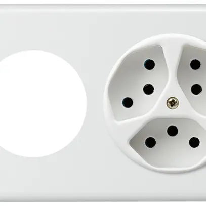 Combinazione INC Hager basico I-I orizzontale Ø43mm+tipo 13 bianco 