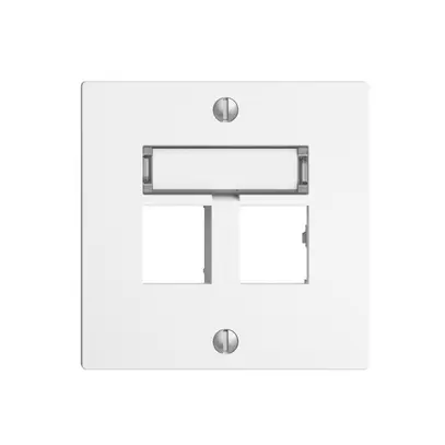 Kit montaggio EDIZIOdue uscita dritta, per 2×RJ45 freenet, bianco 