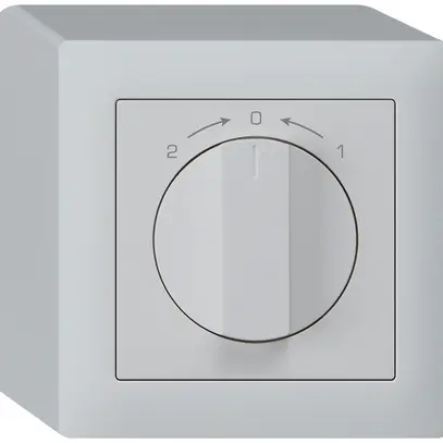Contatto rotativo AP 1>0<2 grigio chiaro kallysto con manopola 