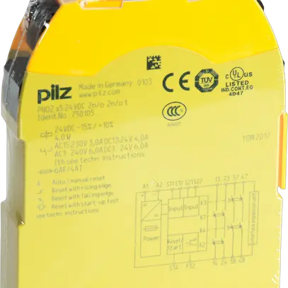 Commutateur d'arrêt d'urgence, surveillance de porte PNOZ s5 24VDC 2 n/o 2 n/o t 