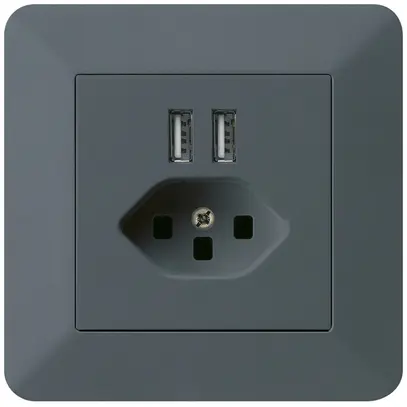 Presa INC 2×USB & T23 kallysto.trend 2400mA antracite 