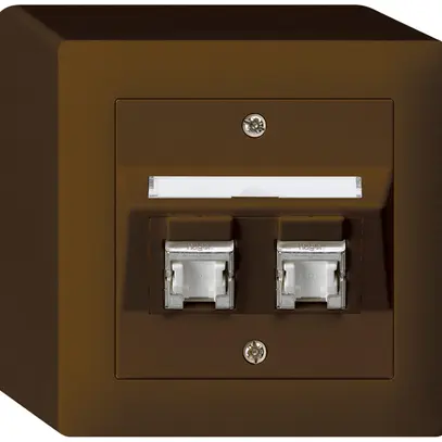 Prise AP kallysto cat.6 2RJ45/s brun 