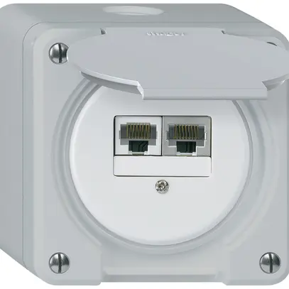 Boîte de raccordement AP robusto IP55 gris 1×RJ45/s 1×RJ45/u séparés 