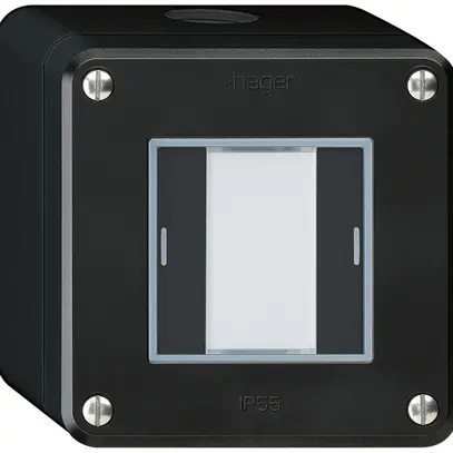 Poussoir AP robusto Q KNX 2× LED RGB s/e-link noir 