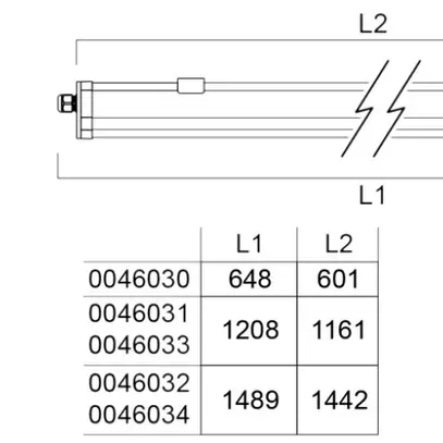 LED-Nassraumleuchte SYLV Start Slim 28W 840 3700lm 1500mm IP65 
