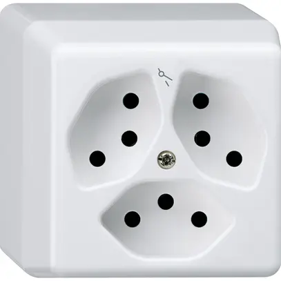 Presa AP basico 3×tipo 13S bianco 